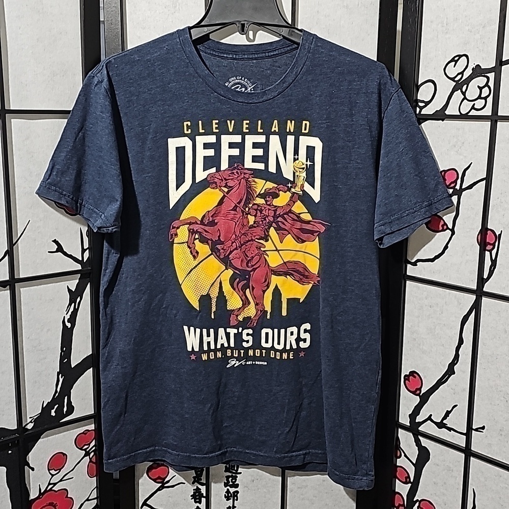 Cleveland Cavaliers Defend Whats Ours Graphic‎ Tee Shirt Size Large